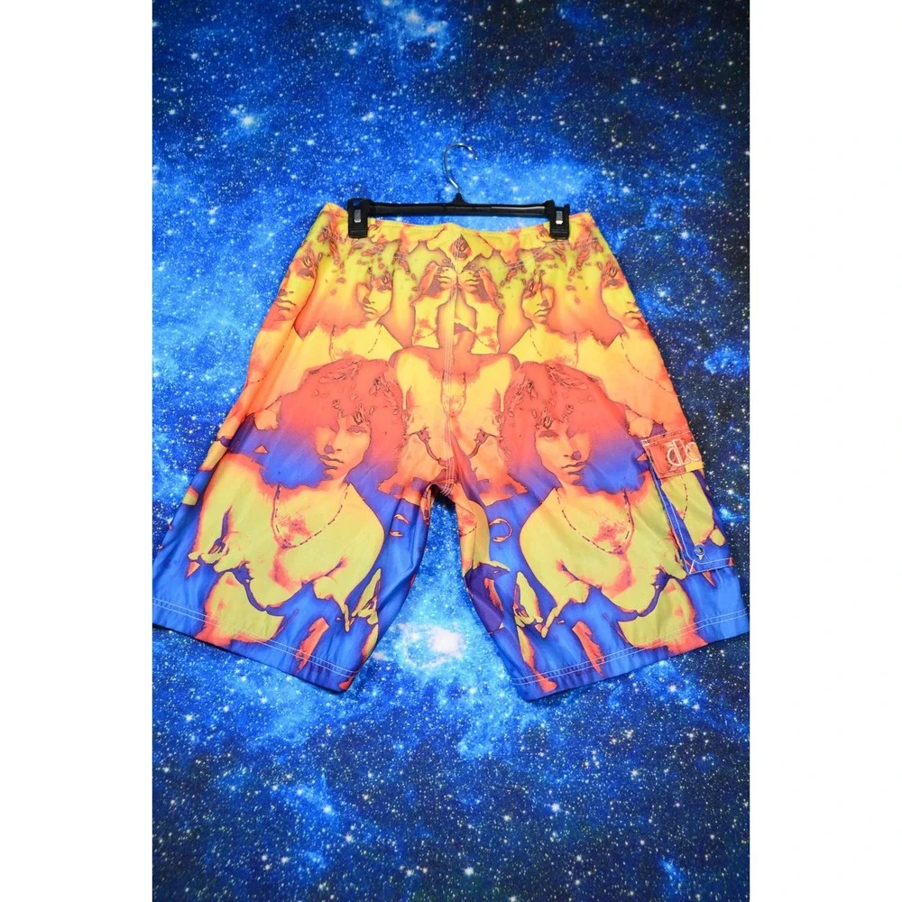 Dragonfly Shorts Mens 34 Multicolor The Doors Tie Dye Boardshorts Swim Surf
